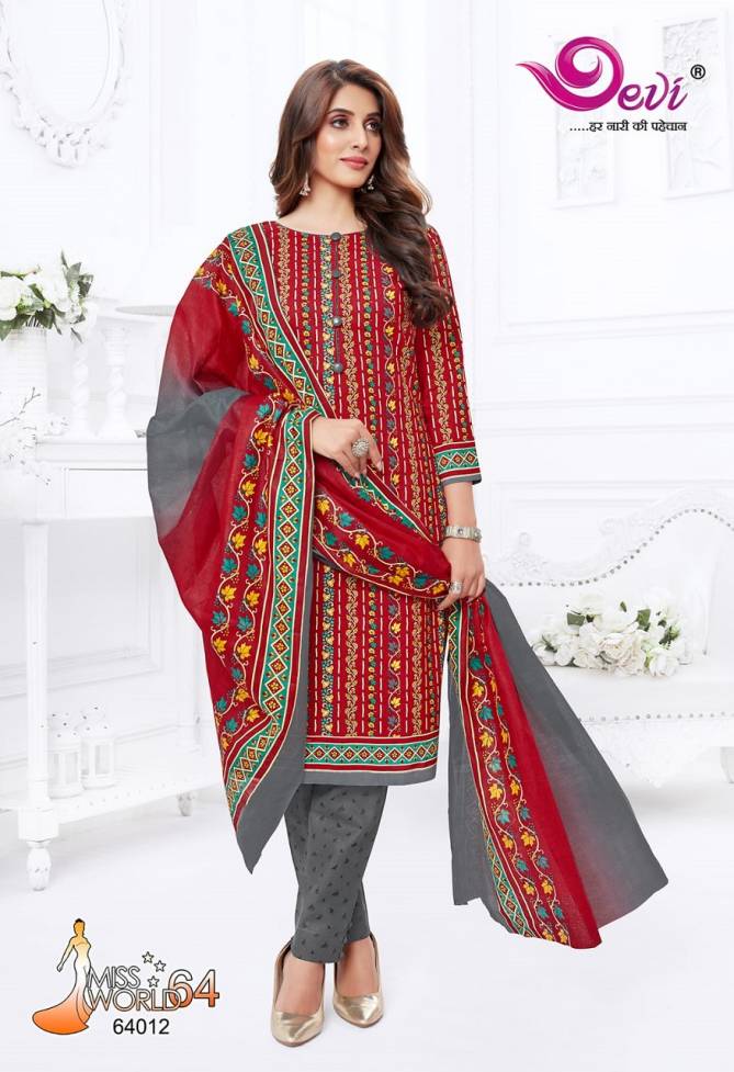 Devi Miss World 64 Wholesale Printed Cotton Dress Material Catalog
